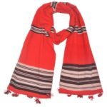 Mishing Traditional Muffler(Erpob)/Scraf/Stole-Unisex. Handwoven in Red colour.