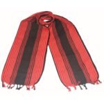 Nort East Traditional Simple/Plain Naga Muffler/Scarf with Red & Black Mix Colour. Size:(168x24) cm