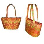 Assam Ethnic Traditional Design Handmade/Handcrafted Ladies Multi Colour Hand Bag - Japi Dugdugi Style